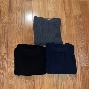 Old Navy Men's Crewneck Sweater Trio - Black, Gray, Navy
